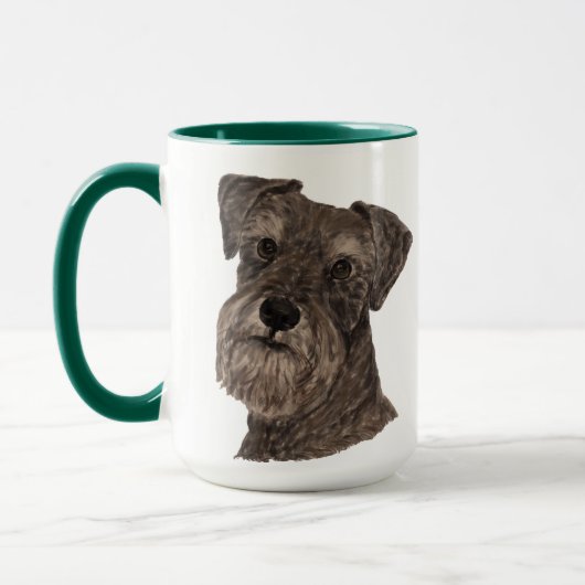 Miniature Schnauzer Waterverf Personalized Mok (Links)