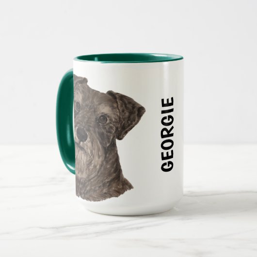 Miniature Schnauzer Waterverf Personalized Mok (Voorkant links)