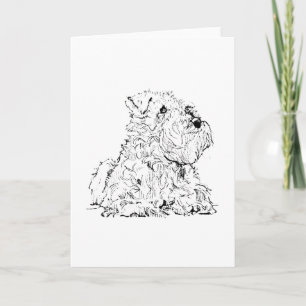 Miniature Schnauzer Wenskaart Hondenillustratie Bedankkaart