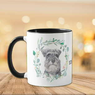 Miniature Schnauzer Wreath Coffee Mok