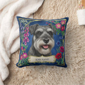 Miniature Schnauzer Zout & Peper Blauw Kussen (Deken)