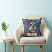 Miniature Schnauzer Zout & Peper Blauw Kussen (Stoel)