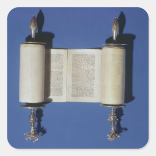 Miniature Torah Scroll, 1765 Vierkante Sticker