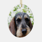 Miniature Wire Haire Dachshund Keramisch Ornament (Rechts)