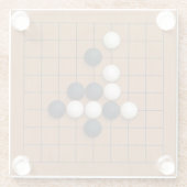 Miniatuur 9x9 Go Board met stenen (2) Glazen Onderzetter (Achterkant)
