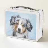 Miniatuur American Shepherd Painting - Dog Art (Achterkant)