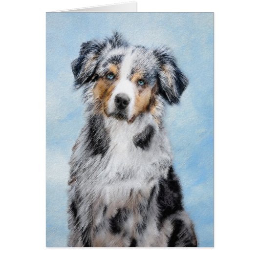 Miniatuur American Shepherd Painting - Dog Art (Voorkant)