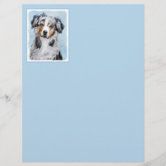 Miniatuur American Shepherd Painting - Dog Art (Voorkant)