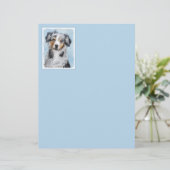 Miniatuur American Shepherd Painting - Dog Art (Staand voorkant)