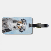 Miniatuur American Shepherd Painting - Dog Art Bagagelabel (Achterkant horizontaal)