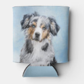 Miniatuur American Shepherd Painting - Dog Art Blikjeskoeler (Voorkant)