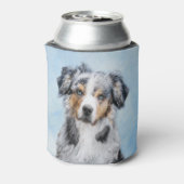 Miniatuur American Shepherd Painting - Dog Art Blikjeskoeler (Blikje Achterkant)