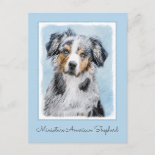 Miniatuur American Shepherd Painting - Dog Art Briefkaart