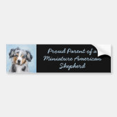 Miniatuur American Shepherd Painting - Dog Art Bumpersticker (Voorkant)