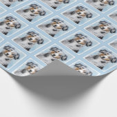 Miniatuur American Shepherd Painting - Dog Art Cadeaupapier (Hoek)