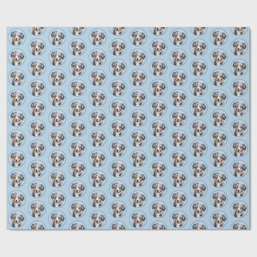 Miniatuur American Shepherd Painting - Dog Art Cadeaupapier (Vlak)