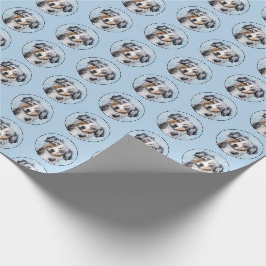 Miniatuur American Shepherd Painting - Dog Art Cadeaupapier (Hoek)