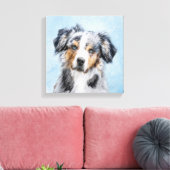 Miniatuur American Shepherd Painting - Dog Art Canvas Afdruk (Insitu (Woonkamer))