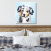 Miniatuur American Shepherd Painting - Dog Art Canvas Afdruk (Insitu (Slaapkamer))