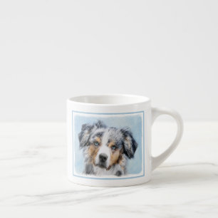 Miniatuur American Shepherd Painting - Dog Art Espresso Kop