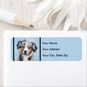 Miniatuur American Shepherd Painting - Dog Art Etiket (Insitu)