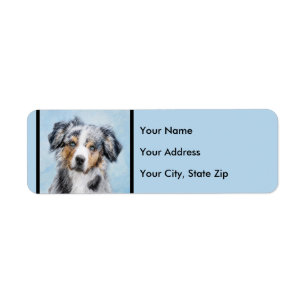 Miniatuur American Shepherd Painting - Dog Art Etiket