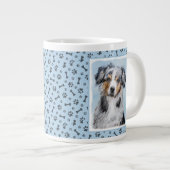 Miniatuur American Shepherd Painting - Dog Art Grote Koffiekop (Voorkant rechts)