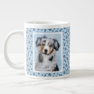 Miniatuur American Shepherd Painting - Dog Art Grote Koffiekop