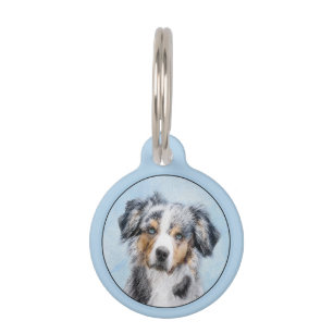 Miniatuur American Shepherd Painting - Dog Art Huisdierpenning