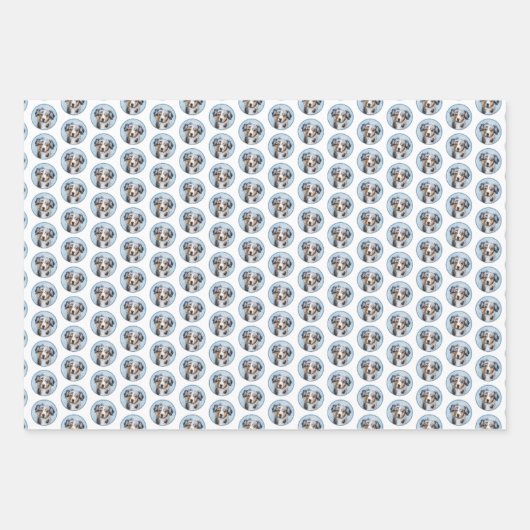 Miniatuur American Shepherd Painting - Dog Art Inpakpapier Vel (Voorkant 2)