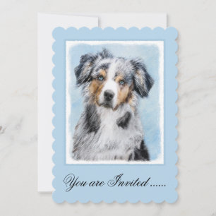 Miniatuur American Shepherd Painting - Dog Art Kaart