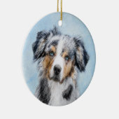 Miniatuur American Shepherd Painting - Dog Art Keramisch Ornament (Rechts)