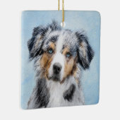 Miniatuur American Shepherd Painting - Dog Art Keramisch Ornament (Rechts)