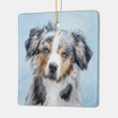 Miniatuur American Shepherd Painting - Dog Art Keramisch Ornament (Links)