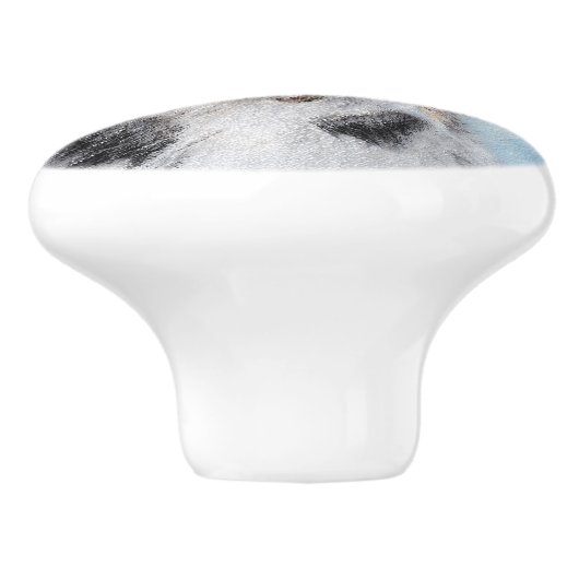 Miniatuur American Shepherd Painting - Dog Art Keramische Knop (Zijkant)