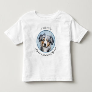Miniatuur American Shepherd Painting - Dog Art Kinder Shirts