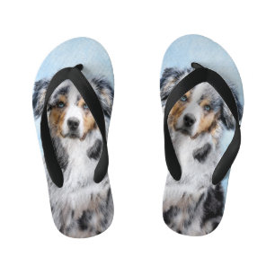 Miniatuur American Shepherd Painting - Dog Art Kinder Teenslippers