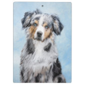 Miniatuur American Shepherd Painting - Dog Art Klembord (Achterkant)