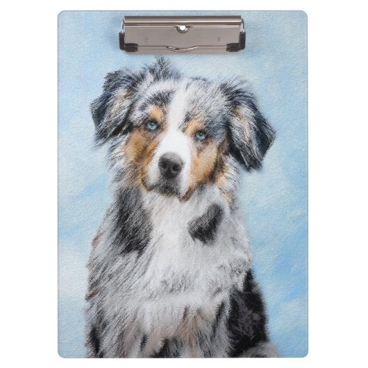 Miniatuur American Shepherd Painting - Dog Art Klembord (Voorkant)