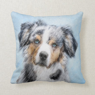 Miniatuur American Shepherd Painting - Dog Art Kussen