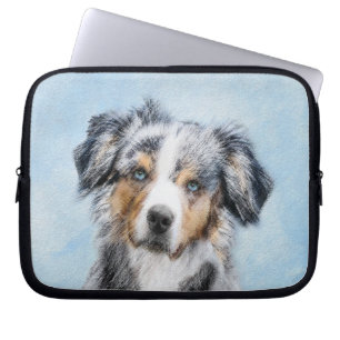Miniatuur American Shepherd Painting - Dog Art Laptop Sleeve