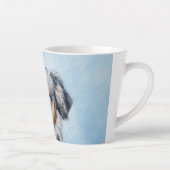 Miniatuur American Shepherd Painting - Dog Art Latte Mok (Rechts)