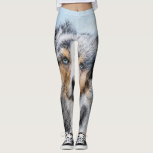 Miniatuur American Shepherd Painting - Dog Art Leggings