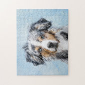 Miniatuur American Shepherd Painting - Dog Art Legpuzzel (Verticaal)