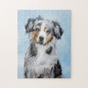 Miniatuur American Shepherd Painting - Dog Art Legpuzzel