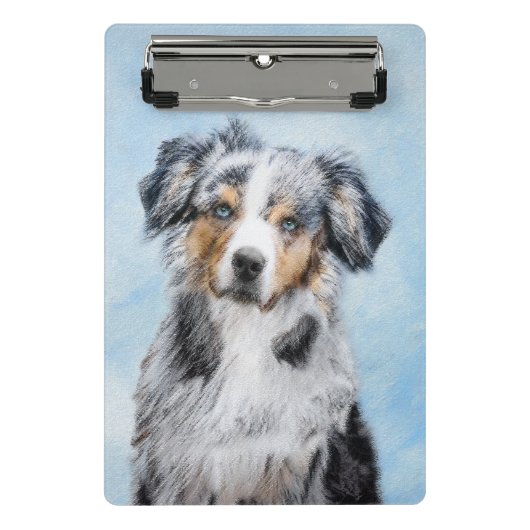 Miniatuur American Shepherd Painting - Dog Art Mini Klembord (Voorkant)