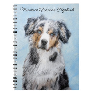 Miniatuur American Shepherd Painting - Dog Art Notitieboek