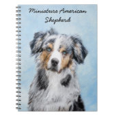 Miniatuur American Shepherd Painting - Dog Art Notitieboek (Voorkant)