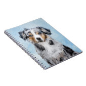 Miniatuur American Shepherd Painting - Dog Art Notitieboek (Rechterzijde)