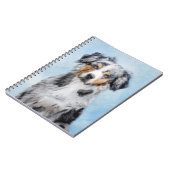 Miniatuur American Shepherd Painting - Dog Art Notitieboek (Linkerzijde)